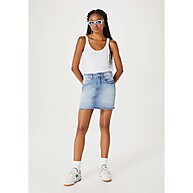 Saia Jeans Cintura Alta Barra A Fio Hering: Estilo e Conforto - imagem 1