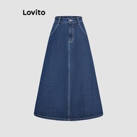 Saia Jeans Guingão Lovito: Estilo Casual e Frescor! - imagem 1