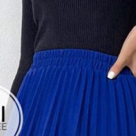 Saia Midi Plissada Feminina Duna Crepe – Moda Evangélica Confortável - imagem 1