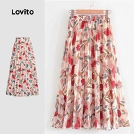 Saia Plissada Floral Lovito: Boho e Elegante - imagem 1
