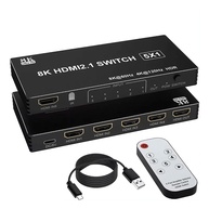 Switch HDMI 2.1 8K Premium: 5 Entradas / 1 Saída - Imersão Total 4K@120Hz e 8K@60Hz - imagem 1