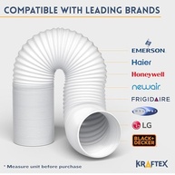 Mangueira de ar condicionado saída de exaustão portátil, rosca anti-horário com 12,7 cm de diâmetro e comprimento de até 203 cm. Compatível com LG, Delonghi e outros condicionadores de ar portáteis para economizar energia - imagem 3