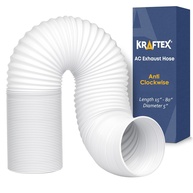 Mangueira de ar condicionado saída de exaustão portátil, rosca anti-horário com 12,7 cm de diâmetro e comprimento de até 203 cm. Compatível com LG, Delonghi e outros condicionadores de ar portáteis para economizar energia - imagem 1