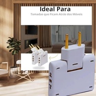 Adaptador Tomada T Articulado Premium®: 3 Saídas 10A Flexível 250V - Mais Conexões com Segurança! - imagem 3
