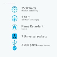 Torre de Tomadas Bivolt com 11 Saídas Universais e 2 USB: Organize e Carregue Tudo! - imagem 5