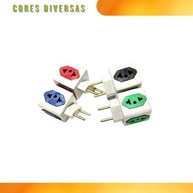 Adaptador Tomada Múltipla Benjamim Cubo Power 6 Saídas - Branco com Detalhes Coloridos - imagem 5