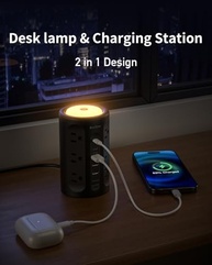 Torre de Tomada Inteligente AnnTane: 17 Saídas, USB-C, Luz Noturna e Proteção contra Surtos - imagem 4