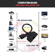Duplicador HDMI Splitter Y: 1 Entrada Macho para 2 Saídas Fêmeas - Expanda sua Imagem! - imagem 3