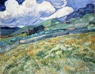 Paisagem em Saint-Rémy de Vincent van Gogh - Reprodução em Canvas 30x38cm - imagem 1