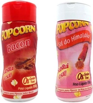 Temperos P/ Pipoca Popcorn Cx 12 Frascos. 6 Bacon - 6 Sal do Himalaia - imagem 1