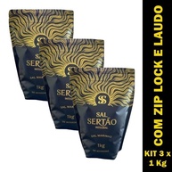 Kit com 3 x Sal Marinho Integral de Mossoró 1 Kg Sal Sertão Premium Zip Lock com Laudo - imagem 3