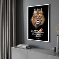 Quadro Decorativo Leão de Judá com Moldura - Estampa 4K para Sala e Quarto - imagem 5
