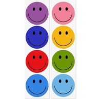 500 Adesivos de Sorriso Feliz - Rolos Motivacionais Coloridos para Sala de Aula, Recompensas e Incentivo Positivo (2,5 cm) - imagem 3