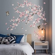 Adesivos de Parede Flor de Cerejeira Rosa e Branco - Decalque Autoadesivo para Sala, Quarto e TV - imagem 4
