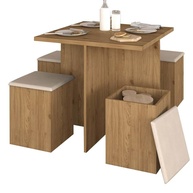 Sala de Jantar Berlim: 4 Banquetas + Mesa Compacta - imagem 1