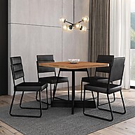 Sala de Jantar Completa: 4 Cadeiras + Mesa Nogal - imagem 1