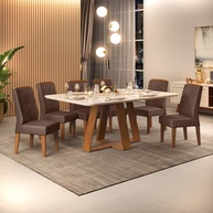 Sala de Jantar Completa: Kiara Freijó + 6 Cadeiras - imagem 1