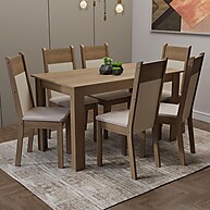 Sala de Jantar Completa Madesa Medelin: 6 Cadeiras + Mesa - imagem 1