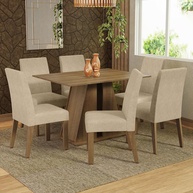 Sala de Jantar Completa: Mesa + 6 Cadeiras Cheryl Madesa - imagem 1