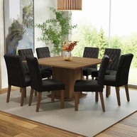 Sala de Jantar Completa: Mesa + 8 Cadeiras Leila Madesa - imagem 1