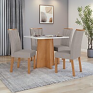 Sala de Jantar Completa: Mesa Celebrare + 4 Cadeiras Apogeu - imagem 1
