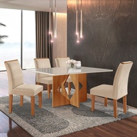 Sala de Jantar Completa: Mesa Dakota + 4 Cadeiras - imagem 1