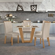 Sala de Jantar Completa: Mesa e 4 Cadeiras Apogeu - imagem 1