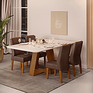 Sala de Jantar Completa: Mesa e 4 Cadeiras Kiara - imagem 1