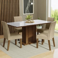 Sala de Jantar Completa: Mesa e 4 Cadeiras Madesa Avril - imagem 1