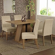 Sala de Jantar Completa: Mesa e 4 Cadeiras Rustic Agnes - imagem 1
