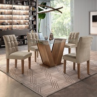 Sala de Jantar Completa: Mesa e 4 Cadeiras Vitória - imagem 1