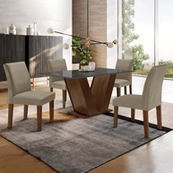 Sala de Jantar Completa: Mesa e 4 Cadeiras Yescasa - imagem 1