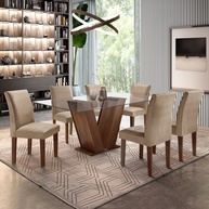 Sala de Jantar Completa: Mesa e 6 Cadeiras Classic - imagem 1