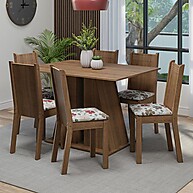 Sala de Jantar Completa: Mesa e 6 Cadeiras Rustic - imagem 1