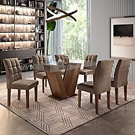 Sala de Jantar Completa: Mesa e 6 Cadeiras Vitória - imagem 1