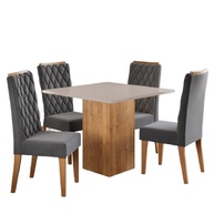 Sala de Jantar Completa: Mesa Lord + 4 Cadeiras Veludo - imagem 1