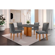 Sala de Jantar Completa: Mesa Olímpia + 4 Cadeiras Liz - imagem 1