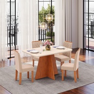 Sala de Jantar Completa: Mesa Siena + 4 Cadeiras Ayla - imagem 1
