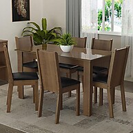 Sala de Jantar Isla: Mesa Vidro + 6 Cadeiras - imagem 1
