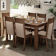 Sala de Jantar Jaíne Madesa: 6 Cadeiras + Mesa - imagem 1