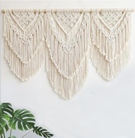 Tapeçaria de Macramê Grande Bege - Decoração Boho para Parede, Quarto e Sala - imagem 4