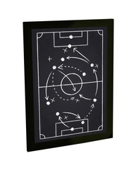 Quadro Decorativo Futebol com Moldura - Ilustração Tática para Decoração de Quarto e Sala - imagem 1