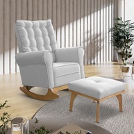 Poltrona de Balanço em Linho - Conforto e Estilo para Sala e Quarto de Bebê - imagem 2