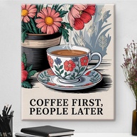 Coffee Wall Art Decor - Pôster Moderno em Tela 20x25cm para Cozinha e Sala - imagem 1