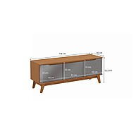 Rack Kappesberg 3 Portas Canela/Chumbo – Elegância e Espaço na Sala - imagem 2