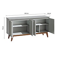Buffet Classic 4 PT Off White e Freijó Touch – Elegância e Espaço na Sala - imagem 2