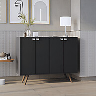 Buffet Aparador Rack Retrô com 3 ou 4 Portas – Estilo e Espaço na Sala - imagem 2