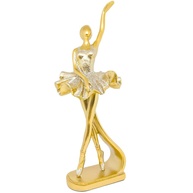 Escultura Bailarina Dourada em Resina - Estátua Decorativa para Sala e Quarto com Glitter - imagem 1