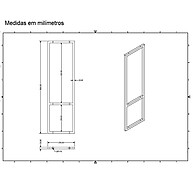 Nicho Branco 1.20m com Prateleira Suspensa para Sala - imagem 2