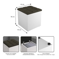 Puff Báu Banqueta Organizador - Caixa de Brinquedos com Estilo para Sala e Quarto (Marrom) - imagem 3